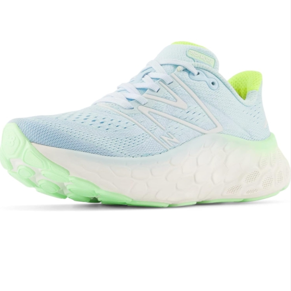 New Balance Sky Blue and Lime Athletic Sneakers